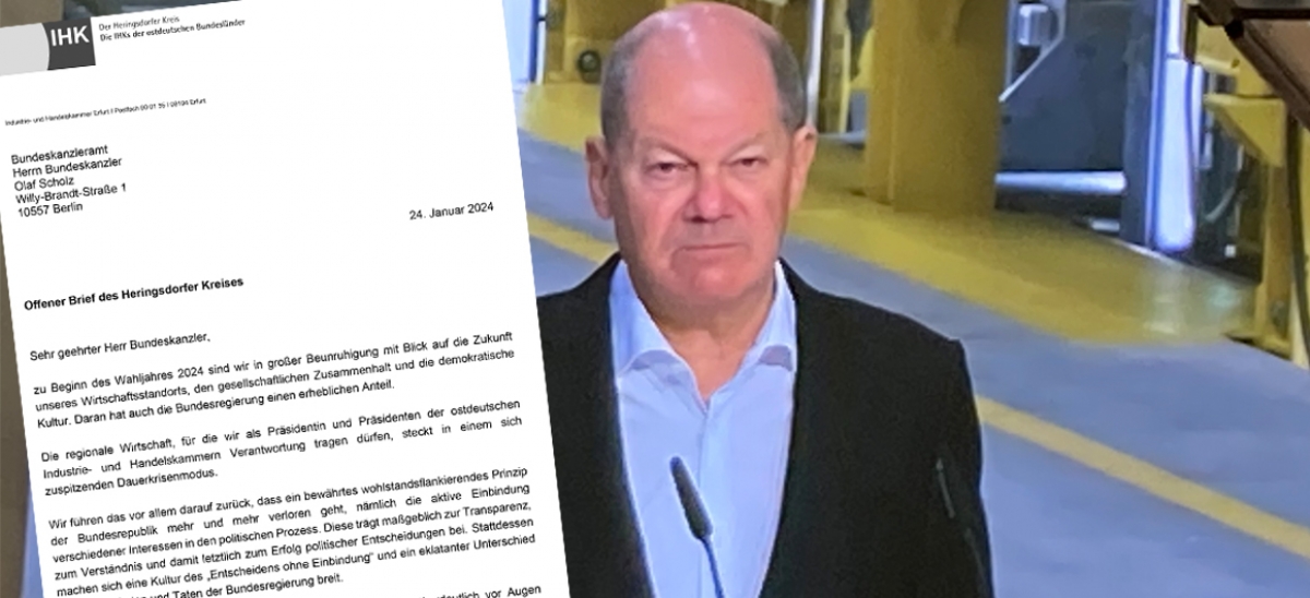 Die ostdeutschen IHKs haben einen offenen Brief an Bundeskanzler Olaf Scholz gesendet. 